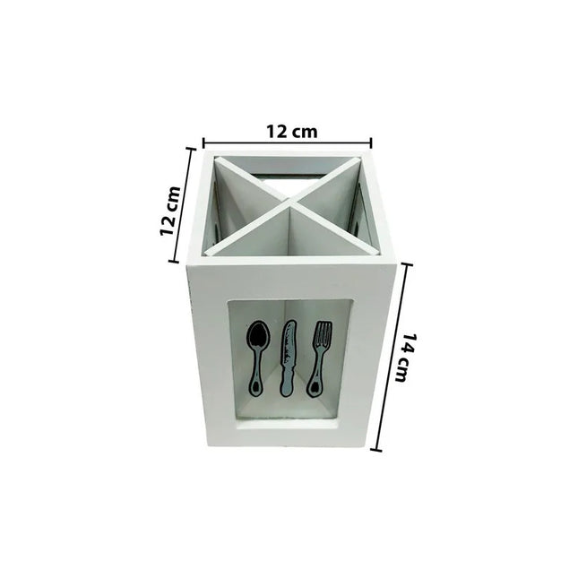 Cubiertero Organizador De Cubiertos En Mdf Cuadrado V
