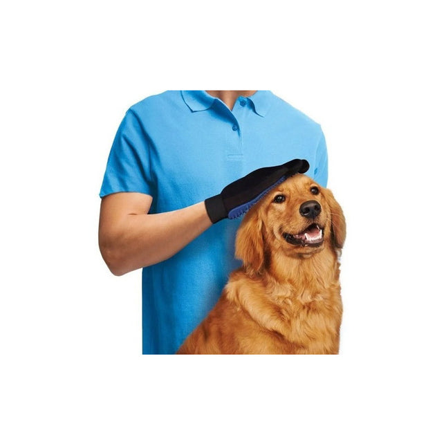 Guante Cepillo Saca Pelos Para Mascotas Perros Gatos Quita  Azul