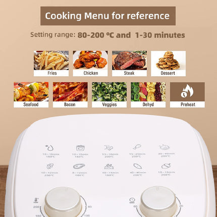 Freidora Sin Aceite Marvo 4,4lts Antiadherente 1350w Blanco