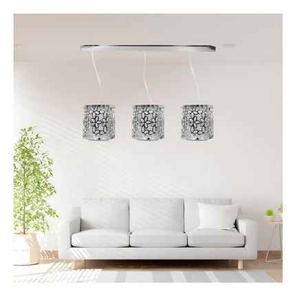Lampara De Colgar 3 Luces Rejilla Metalica Lh-2100 X