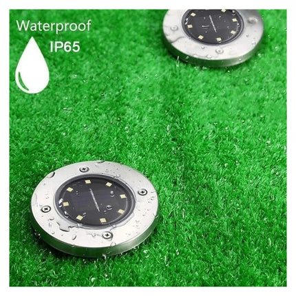 Foco Luz Solar Para Jardin Piso Embutir  8 Led  Blanco