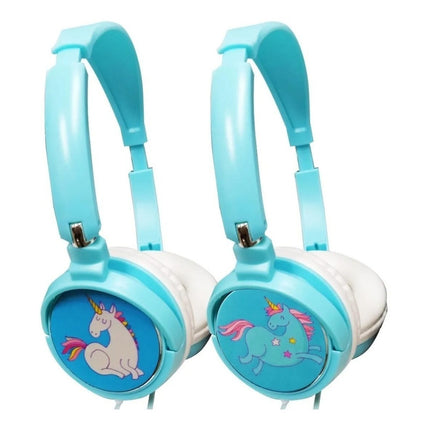 Auricular Infantil Vincha Microfono Diseño Unicornio Oferta! Celeste