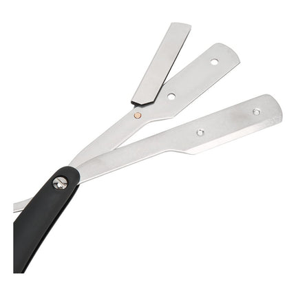 Navaja De Corte Para Barbería O Peluquería Negro/plateado