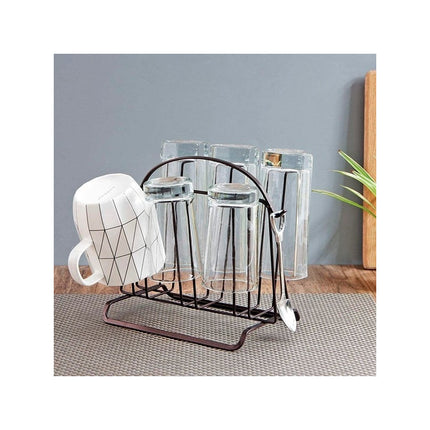 Escurridor De Vasos De Metal Para 6 Vasos ,hierro Forjado Marrón