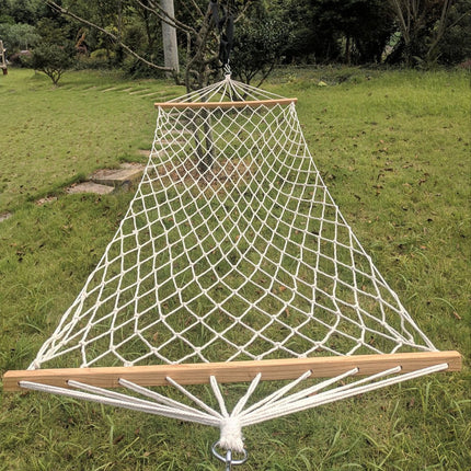 Hamaca Paraguaya Red De Algodón Y Madera  Blanco Tela