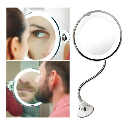 Espejo Flexible Luz Con Ventosa Aumento X10  Ventosa