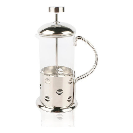 Cafetera Manual Embolo Vidrio Y Acero 600 Ml Calidad  Transparente Y Acero