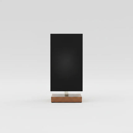 Portatil Veladora Negro Base De Madera Y Lino, En Caja Negro