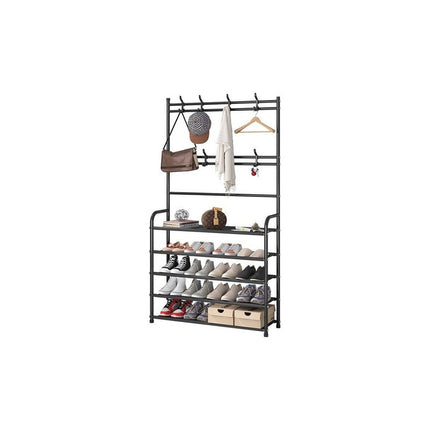 Mueble Perchero Con Zapatera De Metal 170x60x26cm.