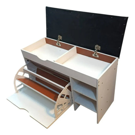 Mueble Banco Con Zapatera De Mdf, Estantes Y Organizador