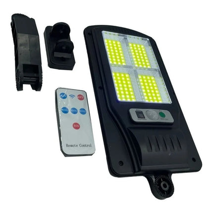 Foco Solar Luz Led4 Exterior Sensor Mov Control Foto Célula Blanco Frío