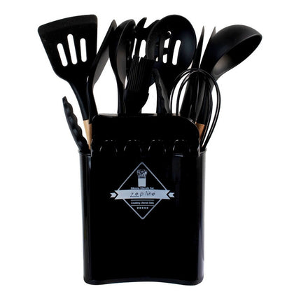 Juego Menage De Silicona 13piezas C/ Soporte Negro