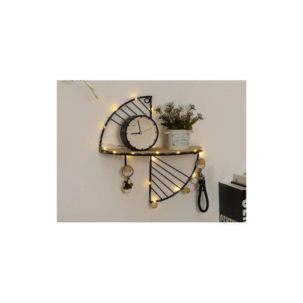 Estante Perchero Llavero Aereo Pared Nórdico Madera Y Hierro