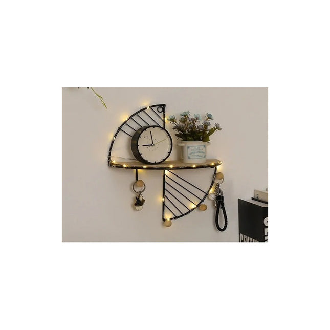 Estante Perchero Llavero Aereo Pared Nórdico Madera Y Hierro