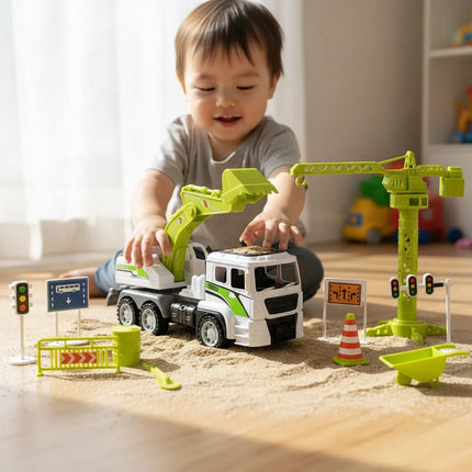 Camión De Construcción Con Accesorios Verde Ty372941d V