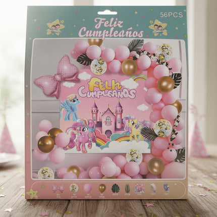 Kit De Decoracion Y Globos Para Cumpleaños Pequeño Pony