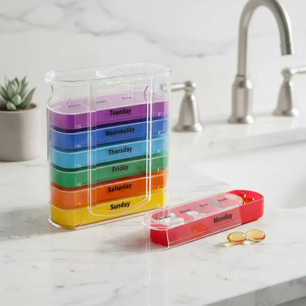 Pastillero Organizador Acrílico Semanal Contenedor Premium Varios