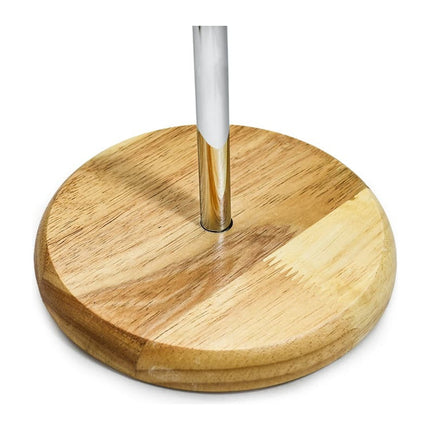 Porta Rollo Papel De Mesa Madera Bambu  Y Metal  Madera