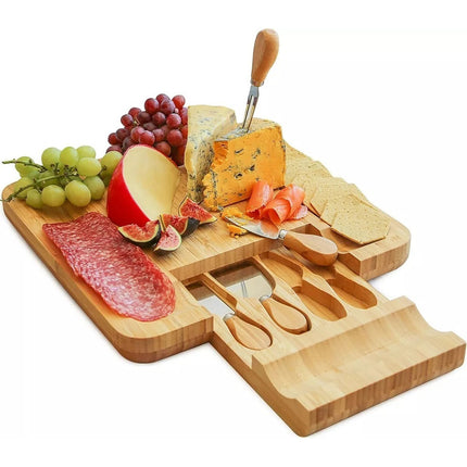 Tabla Para Picada De Madera Cuadrada + Acc  Cuadrado