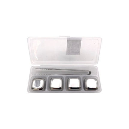 Cubito De Acero Inoxidable X4 Y Pinza, En Caja Plástica