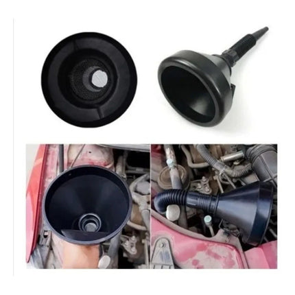 Embudo Plastico Negro Con Filtro  Largo  38cm