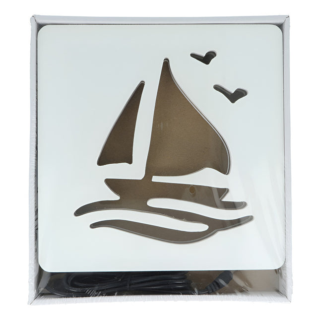 Veladora Led Barco De Madera 20 X 20 Cm Zow