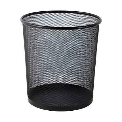 Papelera Metálica Calada De Oficina 27 Cm Alto 25 Cm De Diá Negro