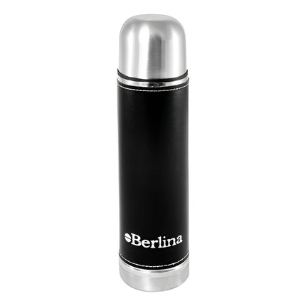 Termo 500cc Bala Forrado Color Negro, Pico Botón, Base Antid Negro