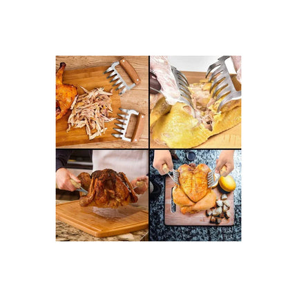 Garras Para Desmenuzar Carne - 1 Par Metal Y Madera