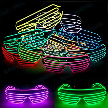 Lentes Con Luz De Neon P/fiesta Cotillón C/control A Pila Aa Varios