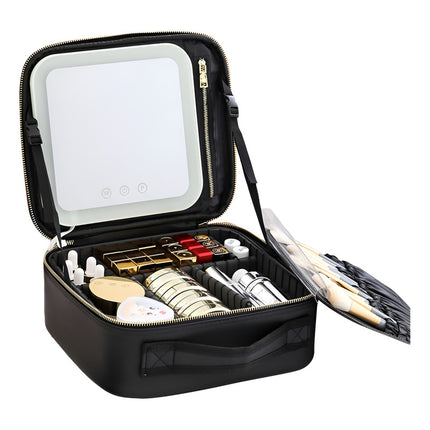 Neceser  Con Espejo Con Luz Usb Varias Reparticiones Bolso B