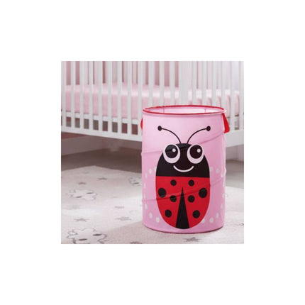 Canasto De Tela Plegable Infantil 40x36cm. Con Dibujos Rosa