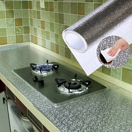 Protector Cocina  Mesada Salpicaduras Rollo  2mtsx60cm Plateado