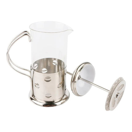 Cafetera Manual Embolo Vidrio Y Acero 600 Ml Calidad  Transparente Y Acero
