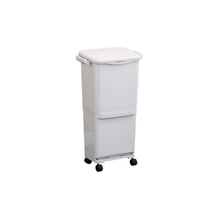 Papelera Plastico Vertical 38l Con Ruedas 3 Divisiones V