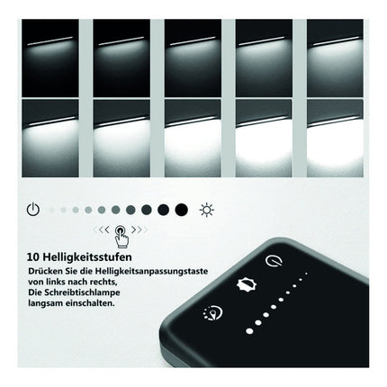 Lampara De Escritorio Led C/cargador Qi Negra Negro