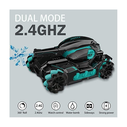 Auto Tanque C/control Remoto Lanza Bolitas Gel Negro Tanque