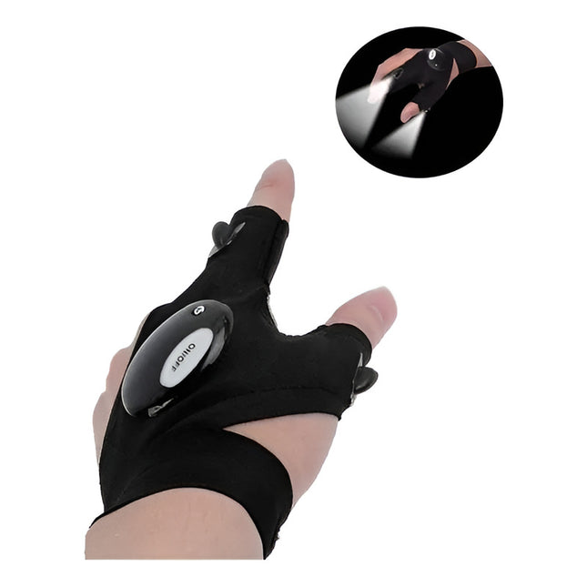 Guantes Con Luces Led, Bicicleta Moto  Trabajo  Negro