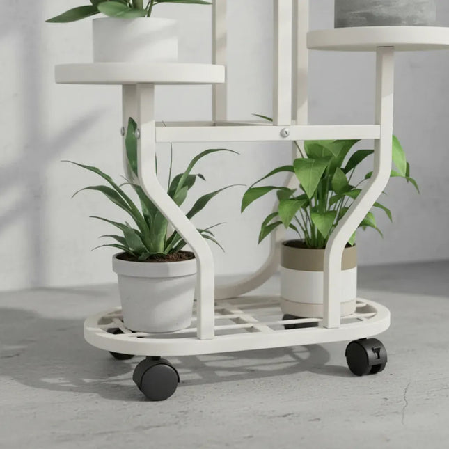 Mueble Para Plantas 6 Porta Macetas Premium Blanco
