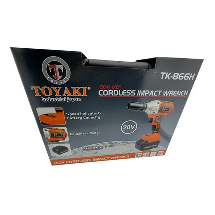 Taladro Pistola Llave Impacto 20v + Bat+ Carg Toyaki Tk-866h