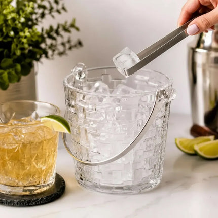 Hielera De Vidrio Con Asa Y Pinza De Metal 900ml Chw03822 V