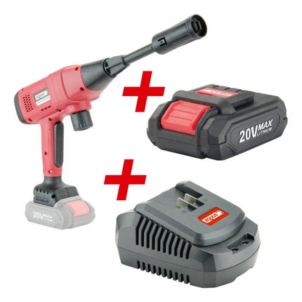 Hidrolavadora Equus Inalambrica + Cargador 20v + Bateria 2.0 Rojo