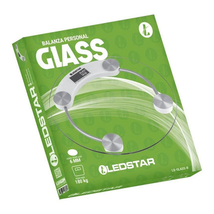 Balanza Digital Ledstar Glass Redonda  180kg Vdro