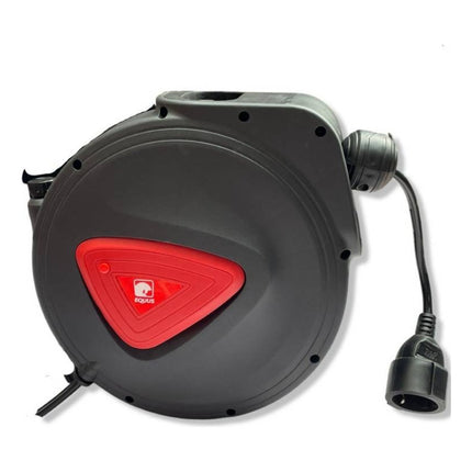 Alargue Con Carretel Retráctil Para Electricidad 15m Premium Negro