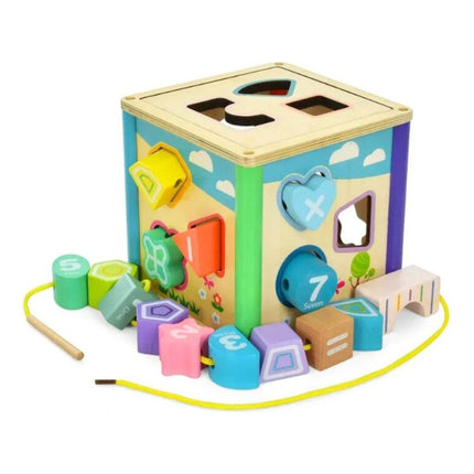 Cubo De Madera Puzle Didáctico 15x15cm Cgf00944 V