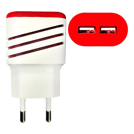 Adaptador Doble Usb/220 2a  Blanco