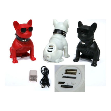 Parlante Bluetooth Bulldog Frances - Mt01103 Mertel Rojo