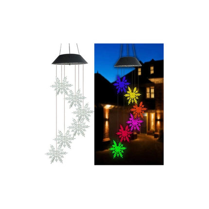 Colgante Estrellas Nieve Solar Colores Para Exterior Jardin Rgb