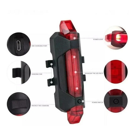 Luz Bicicleta Led Recargable Usb Ciclismo Luces  Roja Usb