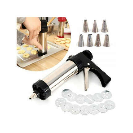 Set Completo De Repostería 7 Punteros Y 12 Moldes De Galleta Gris